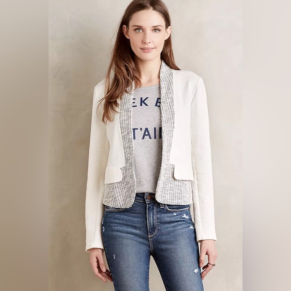 Anthropologie Dolan Sheridan Jacket Size S Small Open Front Cardigan Faux Pock